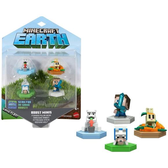 Minecraft Earth Boost Mini Figure 4-Pack, Minecraft AR Earth Game - Picture 1 of 6